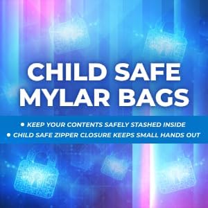Mylar Bags Child Resistant Grip N Pull, 1 Ounce All White - 100 Count, Resealable Smell Proof Bags for Food Storage