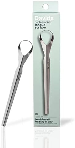 Davids 100% Medical Grade Stainless Steel Professional Tongue Scraper, Made in the USA