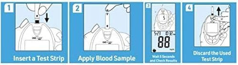 ONE-CARE Blood Glucose Test Strips, 100 Count (2 boxes of 50 each) for Precision Sugar Measurement in Diabetics