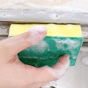 Set 14 5 Sponge and Microfiber Cloth Heavy Duty Scrub Sponges + Cleaning Cloths Multi-Purpose Kitchen and Household Use