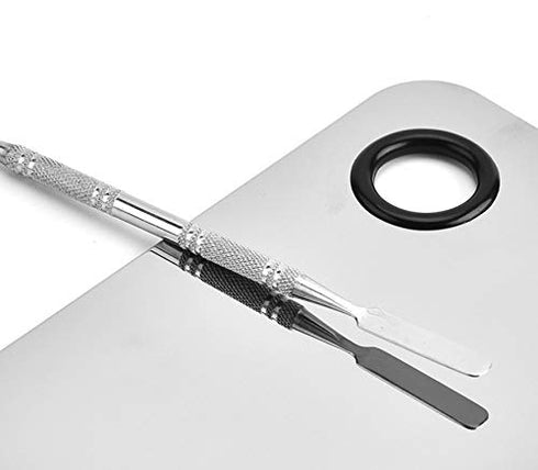 Professional Pro Stainless Steel Makeup Palette - Cosmetic Palette with Spatula Tool for Nail Art & Eye Shadow