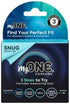 My ONE Snug Fit Condom Pack, Lubricated Latex Condoms in Three Custom