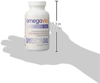 OmegaVia EPA 500, Purified Omega 3 Fish Oil Softgels, 500 mg EPA, 120 ct - Non-GMO, Gluten Free