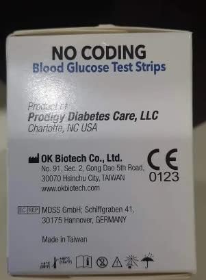 Prodigy No Coding Blood Glucose Test Strips - 50 Strips, Pack of 2