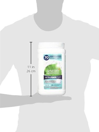 Seventh Generation Power+ Dishwasher Detergent Packs, Fresh Citrus Scent, 70 Count for Sparkling Dishes