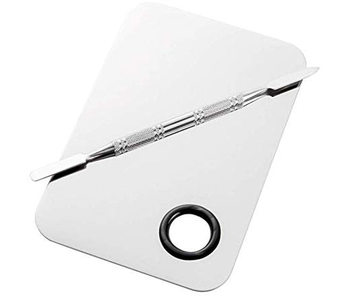 Professional Pro Stainless Steel Makeup Palette - Cosmetic Palette with Spatula Tool for Nail Art & Eye Shadow