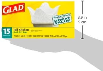 Glad 13 Gal. Quick Tie Tall Kitchen Bags - 15 Count