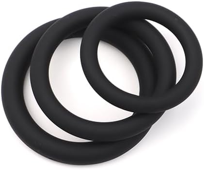 JESHVA Set 3 1.26-1.6 inch Silicone Penis Ring for Men, including Sizes (Black)