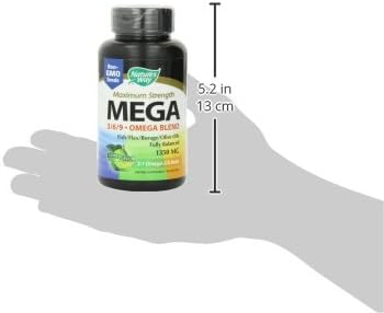 Nature's Way MEGA 3/6/9 Omega Blend, Non-GMO, Fish | Flax | Borage Oils, 90 Count