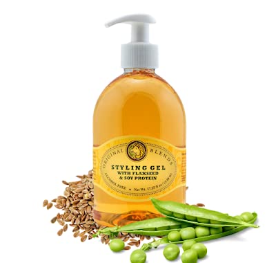 Original Blends Pump Styling Gel, Natural Hair Gel with Flaxseed & Soy Protein, Non-Flaking, 17.25 Fl Oz