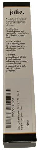 Jolie Mineral Sheer Tint SPF 20, Oil Free Face Tinted Moisturizer, Hydration, Coverage, Vegan (Cameo Glow)