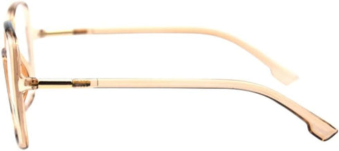 Shiratori Woman's New Retro Blue Light Blocking Glasses, Big Frame Nerd Eyeglasses (Brown)
