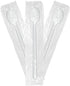 Medium Weight Wrapped-Plastic Disposable Long Shake Spoons, White, 100 pcs Value Pack