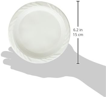Blue Sky 100 Count Disposable Plastic Plates, White, 6-Inch