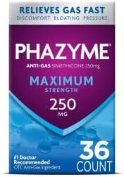 Phazyme Maximum Strength Gas and Bloating Relief - 250 mg Simethicone, 36 Fast GELS, Pack of 3