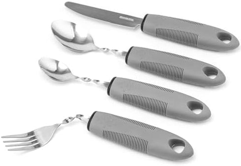 Bendable Adaptive Utensil Set - Arthritis Aid Silverware for Elderly, Parkinson's, Hand Tremors, Easy Grip for Shaking