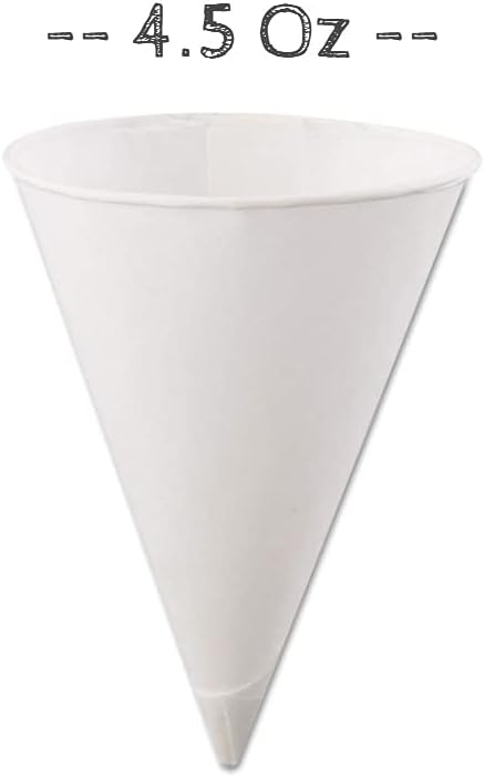 Smygoods Disposable White Paper Cone Cups, Pack of 100-4.5 oz, Eco-Friendly for Events