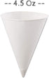 Smygoods Disposable White Paper Cone Cups, Pack of 100-4.5 oz, Eco-Friendly for Events