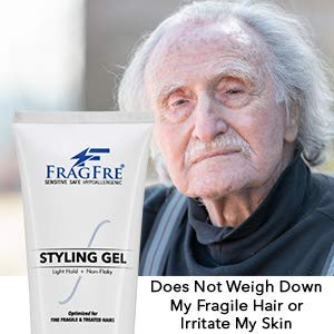 Light Hold Hair Gel Fragrance Free, 8 oz, Lightweight Styling Gel for Fine Fragile Hairs, Vegan Gluten Free