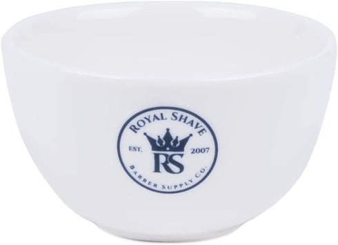 Ceramic Textured Shaving Bowl, Shave Soap & Shaving Cream Dish, Textured for Rich Lather (White)