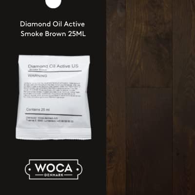 WOCA Denmark Diamond Oil Active, Smoke Brown - 0.9 oz Wood Finish for Furniture, Floors, and Cabinets