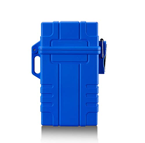 Skywin Waterproof Cigarette Case with Lighter - Airtight Dry Box for Cigarettes, Great for Outdoor Adventures (Blue)