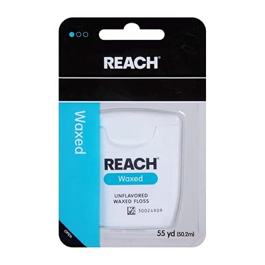 Reach Unflavored Waxed Dental Floss, 55 yds (Pack of 3), ADA Accepted for Oral Care