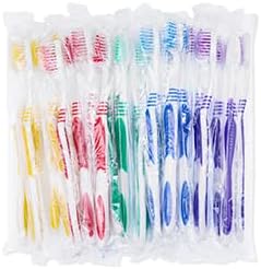 100 pcs Bulk Toothbrushes Individually Wrapped, Colorful Manual Disposable Travel Toothbrush for Adults, Soft Bristles