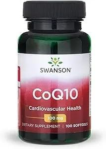 Swanson CoQ10, Energy Antioxidant Support, Coenzyme Q10 Supplement, 100 Softgels, 100mg Each
