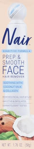 NAIR Prep & Smooth Face, Exfoliating Facial Hair Removal for Woman, Depilatory Cream, Smooth Skin Solution for Effective Hair Removal, Sensitive with Collagen for Skincare