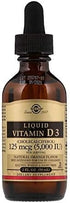 Solgar Liquid Vitamin D3, 125 mcg (5,000 IU), 2 fl oz, Natural Orange Flavor, 59 Servings