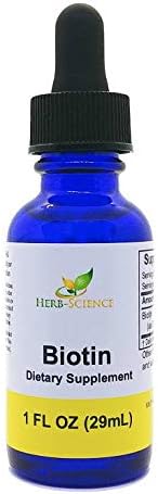 Biotin Vitamin B7 Liquid Extract, Alcohol Free High Potency Supplement for Hair Growth, Strong Nails, Healthy Skin &