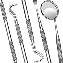 Professional Dental Tools Kit, 7 Pieces Dental Oral Kit with Pouch
