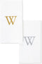 AMERICAN HOMESTEAD Disposable Hand Towels - Silver Monogrammed Guest Napkins - Linen-Feel