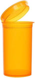 Transparent Airtight 19 Dram Pop Top Plastic Empty Pill Bottles for Supplements, Vitamins, Herbs & Medicine Container, Pack of 12 (Amber)