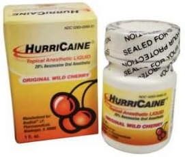 HURRICAINE Topical ANESTHETIC Liquid - 20% Cherry - 1OZ JAR