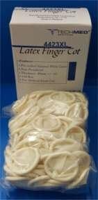 TECH-MED DUKAL Latex Finger Cots Covers Condoms White X-Large 144/BOX Powder Free Rubber