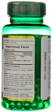Nature's Bounty Garlic Extract - 1000 mg, 100 Rapid Release Softgels (Pack of 6)