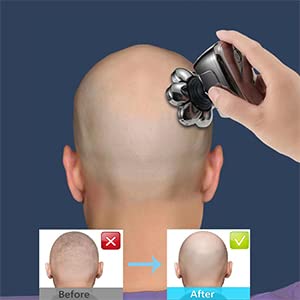 Men's Electric Shaver Replacement Heads, 7 Blades Floating Washable Shaver Replacement Blades for Bald Men (Silvery)