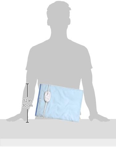 Sunbeam Heating Pad for Back, Neck, and Shoulder Pain Relief, 12 x 15", Blue with Sponge for Moist Heating Option