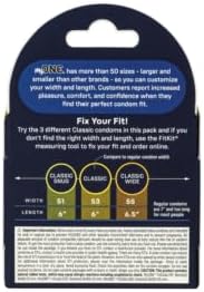 Pack (51F, 53F, 55G) 3 Count ONE MyONE Classic Sampler of Condoms, Three Custom Fit Sizes with FitKit Measuring Tool