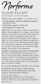 Norforms 12 Count (Pack 5) Feminine Deodorant Suppositories, Long Lasting Odor Control, Island Escape Scent