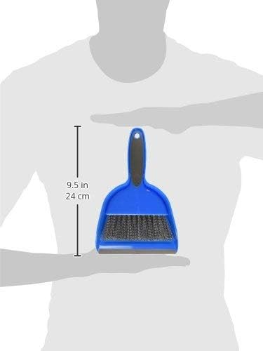 Small Hand Broom with Snap-on Dust Pan, Pack of 2, Colors May Vary