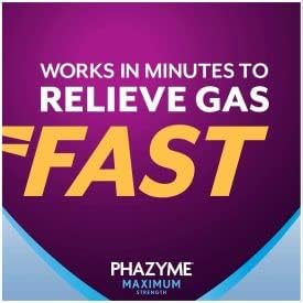 Phazyme Maximum Strength Gas and Bloating Relief - 250 mg Simethicone, 36 Fast GELS, Pack of 3