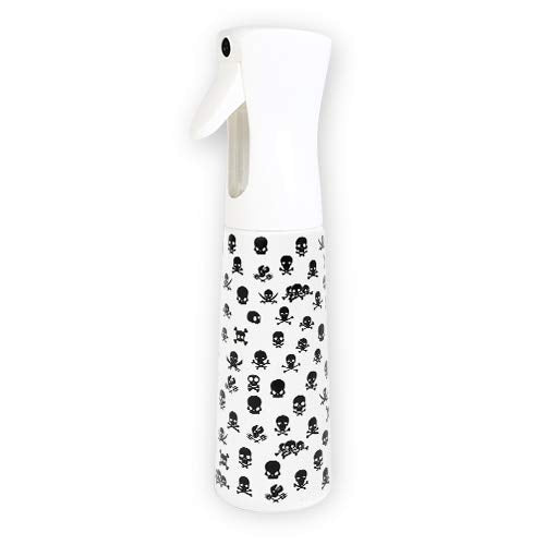 STUDIO LIMITED Hair Spray Bottle, 10 oz Continuous Water Mister, Refillable Fine Mist for Hair Styling, Gardening, Skull