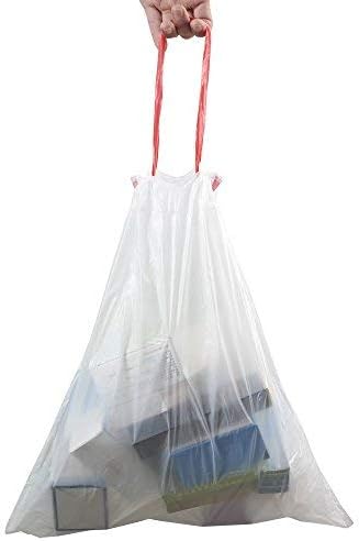 8 Gallon Drawstring Garbage Bags, White Kitchen Trash Bags, 120 Count