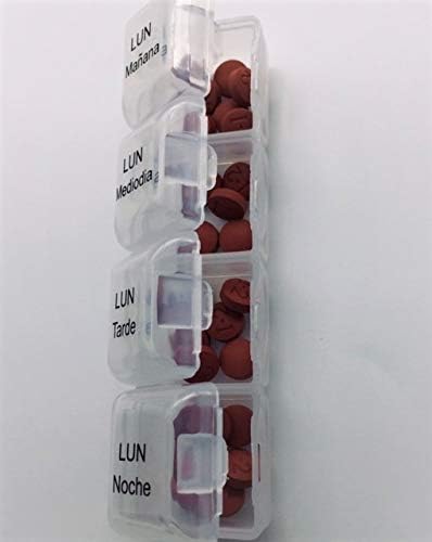 Healthaccessories 7 Spanish Pill Box Day Four Times a Day Weekly Pill Planner Organizer - Large Compartment Pill Boxes