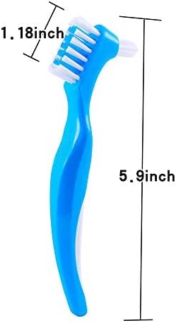 Lit-Pack 2 Pack (1 1hard Denture Clean Toothbrush for Denture Care Tool w/Multi Layered Ordinary or Hard Bristles Dual
