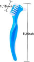 Lit-Pack 2 Pack (1 1hard Denture Clean Toothbrush for Denture Care Tool w/Multi Layered Ordinary or Hard Bristles Dual