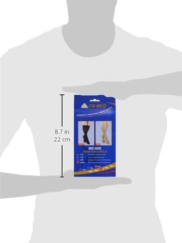 H-304(O)(2) ITA-MED I L BL Microfiber Knee Highs, Black, Large